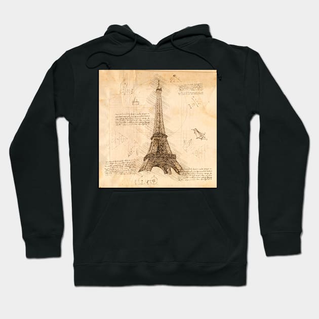 Vintage Eiffel Tower Paris France Hoodie by BE MY GUEST MARKETING LLC